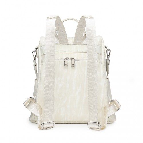 Miss Lulu Versatile Anti-Theft PU Leather Convertible Bag And Backpack - Beige | Style Meets Functionality