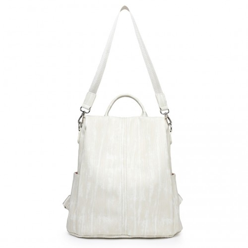 Miss Lulu Versatile Anti-Theft PU Leather Convertible Bag And Backpack - Beige | Style Meets Functionality