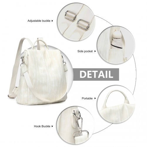 Miss Lulu Versatile Anti-Theft PU Leather Convertible Bag And Backpack - Beige | Style Meets Functionality