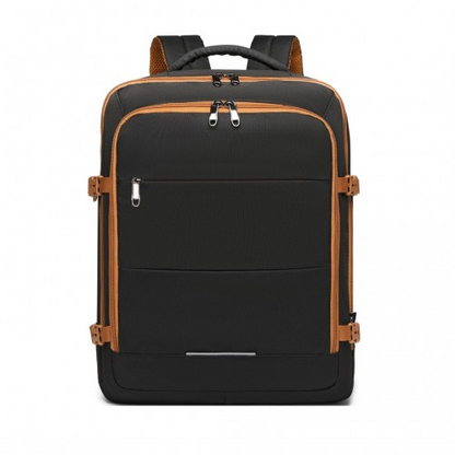 Kono Multi-level High-capacity Cabin Bag Travel Backpack - Stylish Black and Brown