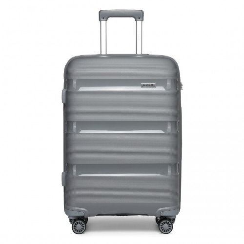 Kono 20 Inch Hard Shell Carry-On Suitcase - Durable Cabin-Size Luggage - Grey