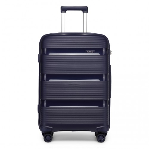 Kono 24 Inch Bright Hard Shell PP Suitcase - Classic Collection - Navy