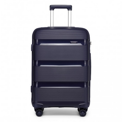 Kono 20 Inch Bright Hard Shell PP Carry-On Suitcase in Cabin Size - Navy