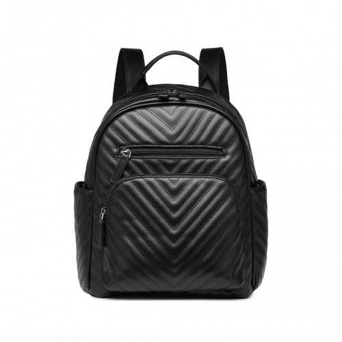 Miss Lulu Water-resistant Chic PU Leather Backpack - Stylish and Functional Black Backpack for Every Occasion