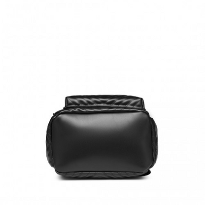 Miss Lulu Water-resistant Chic PU Leather Backpack - Stylish and Functional Black Backpack for Every Occasion