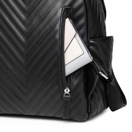 Miss Lulu Water-resistant Chic PU Leather Backpack - Stylish and Functional Black Backpack for Every Occasion