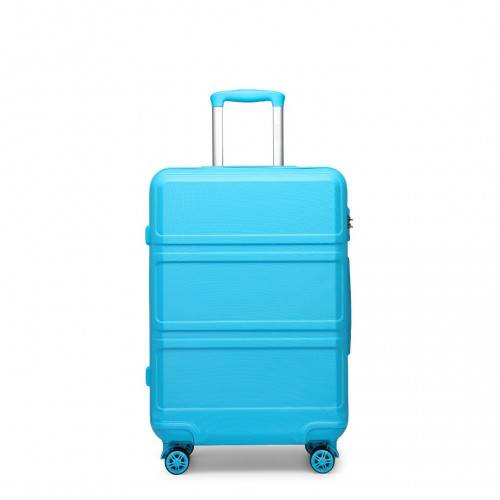 Kono ABS 20 Inch Sculpted Horizontal Design Cabin Luggage - Blue | Lightweight & Durable Travel Companion