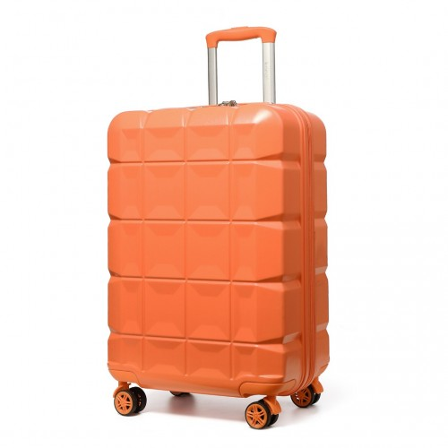 Kono 20 Inch Lightweight Hard Shell ABS Luggage Cabin Suitcase with TSA Lock - Orange