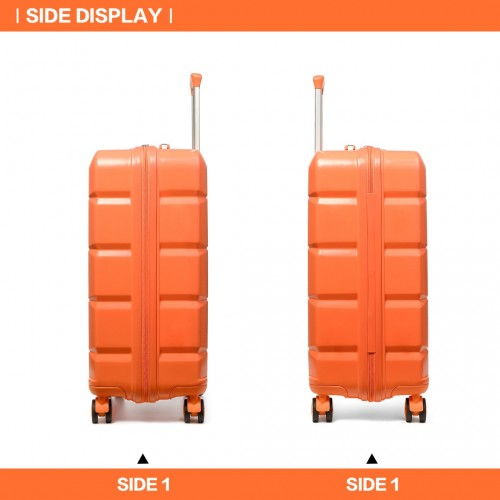 Kono 20 Inch Lightweight Hard Shell ABS Luggage Cabin Suitcase with TSA Lock - Orange
