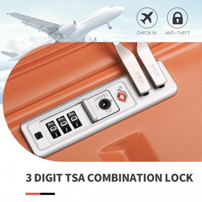 Kono 24 Inch Lightweight Hard Shell ABS Suitcase with TSA Lock - Orange
