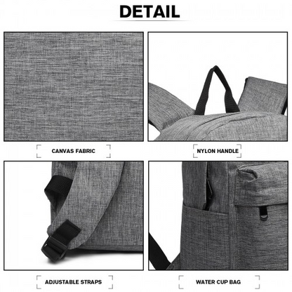 Kono Durable Polyester Everyday Backpack With Sleek Design - Grey