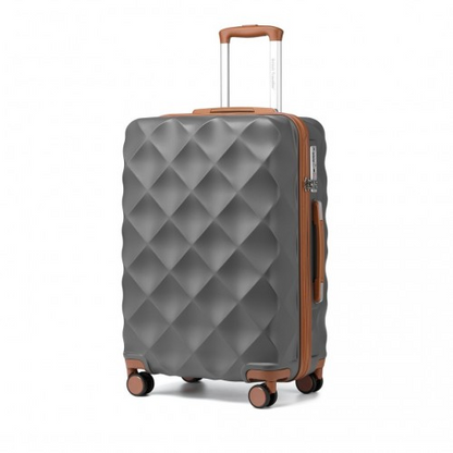 British Traveller 24" Ultralight Suitcase with TSA Lock - Grey and Brown