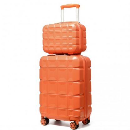 Kono 13/20 Inch Lightweight Hard Shell ABS Cabin Suitcase with TSA Lock & Vanity Case - Orange