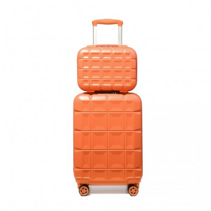 Kono 13/20 Inch Lightweight Hard Shell ABS Cabin Suitcase with TSA Lock & Vanity Case - Orange
