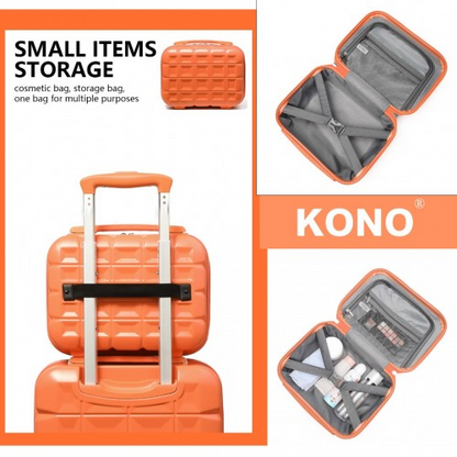 Kono 13/20 Inch Lightweight Hard Shell ABS Cabin Suitcase with TSA Lock & Vanity Case - Orange
