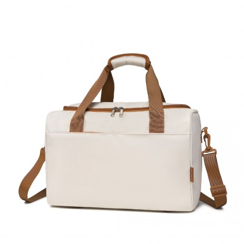 Kono Spacious Travel Storage Bag Handbag - Cream | Large Capacity, Versatile & Stylish