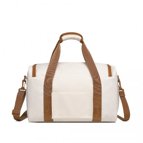 Kono Spacious Travel Storage Bag Handbag - Cream | Large Capacity, Versatile & Stylish