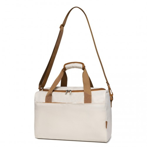 Kono Spacious Travel Storage Bag Handbag - Cream | Large Capacity, Versatile & Stylish