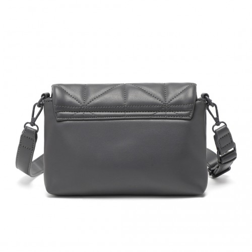 Miss Lulu Chic Quilted Shoulder Bag With Chain Strap - Grey | Elegant & Stylish Handbag