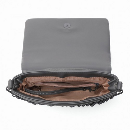 Miss Lulu Chic Quilted Shoulder Bag With Chain Strap - Grey | Elegant & Stylish Handbag