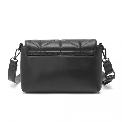 Miss Lulu Chic Quilted Shoulder Bag with Chain Strap - Black | Elegant & Stylish Handbag for Women