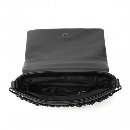 Miss Lulu Chic Quilted Shoulder Bag with Chain Strap - Black | Elegant & Stylish Handbag for Women