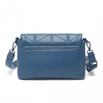 Miss Lulu Chic Quilted Shoulder Bag With Chain Strap - Blue | Elegant & Stylish Women's Handbag