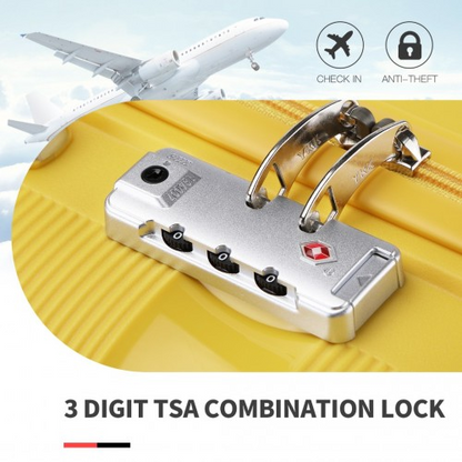 Kono 24 Inch Bright Hard Shell PP Suitcase - Classic Collection - Yellow