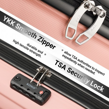 Kono 16 Inch ABS Sculpted Horizontal Design Cabin Luggage - Nude