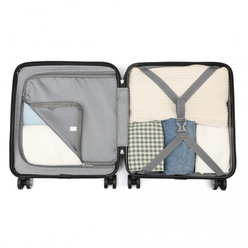 Kono 16 Inch ABS Sculpted Horizontal Design Cabin Luggage - Nude