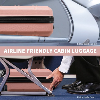 Kono 16 Inch ABS Sculpted Horizontal Design Cabin Luggage - Nude