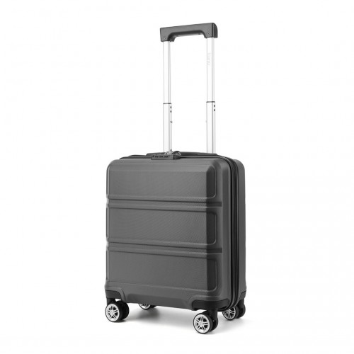Kono ABS 16 Inch Sculpted Horizontal Design Cabin Luggage - Grey | Durable & Stylish Travel Companion
