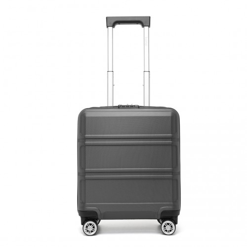 Kono ABS 16 Inch Sculpted Horizontal Design Cabin Luggage - Grey | Durable & Stylish Travel Companion