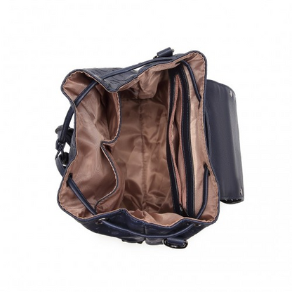 Miss Lulu Skull Studded Backpack Shoulder Bag - Navy | Stylish & Versatile