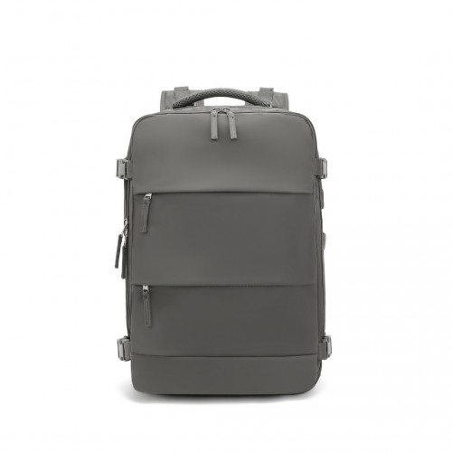 Kono Grey Multi-Functional Travel Backpack with USB Charging Port and Shoe Compartment