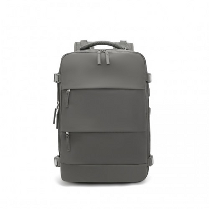 Kono Grey Multi-Functional Travel Backpack with USB Charging Port and Shoe Compartment
