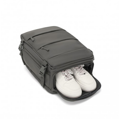 Kono Grey Multi-Functional Travel Backpack with USB Charging Port and Shoe Compartment