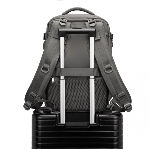 Kono Grey Multi-Functional Travel Backpack with USB Charging Port and Shoe Compartment