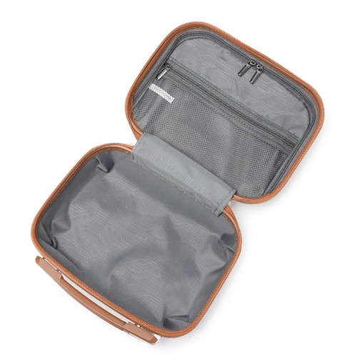 K1871-1L - Kono ABS Sculpted Horizontal Design 4 Pcs Suitcase Set With Vanity Case - Cream