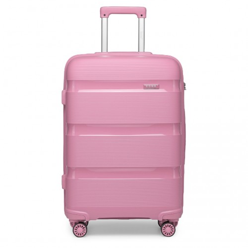 K2092L - Kono 24 Inch Pink Hard Shell PP Suitcase - Classic Collection