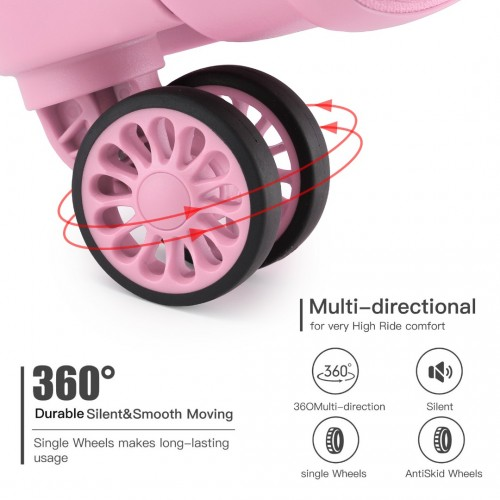 K2092L - Kono 24 Inch Pink Hard Shell PP Suitcase - Classic Collection