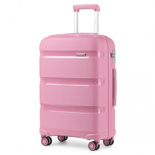 Kono 20 Inch Bright Pink Hard Shell Carry-On Suitcase - Lightweight & Durable Cabin Size Luggage