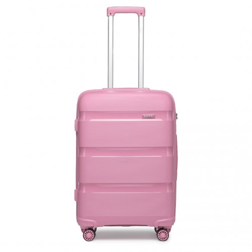 Kono 20 Inch Bright Pink Hard Shell Carry-On Suitcase - Lightweight & Durable Cabin Size Luggage