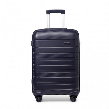 Kono 20 Inch Multi Texture Hard Shell PP Suitcase - Classic Collection - Navy