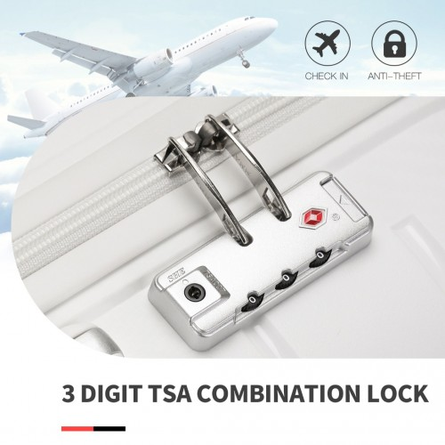 Kono 20 Inch Multi Texture Hard Shell PP Suitcase - Classic Collection - White | Durable & Lightweight Luggage