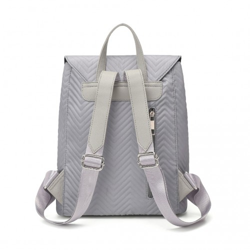 Miss Lulu Grey Lightweight Elegant Daily Backpack - Perfect for On-the-Go Women