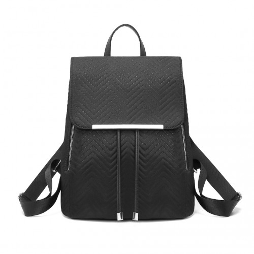 Miss Lulu Lightweight and Elegant Daily Backpack - Black | Stylish and Practical Backpack for Women
