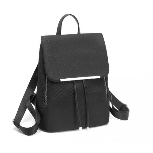 Miss Lulu Lightweight and Elegant Daily Backpack - Black | Stylish and Practical Backpack for Women