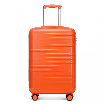 K2391L - British Traveller 20 Inch Durable Polycarbonate and ABS Hard Shell Suitcase With TSA Lock - Orange