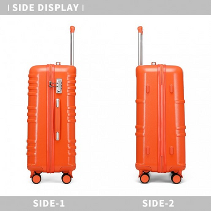 British Traveller 24 Inch Durable Polycarbonate and ABS Hard Shell Suitcase With TSA Lock - Orange